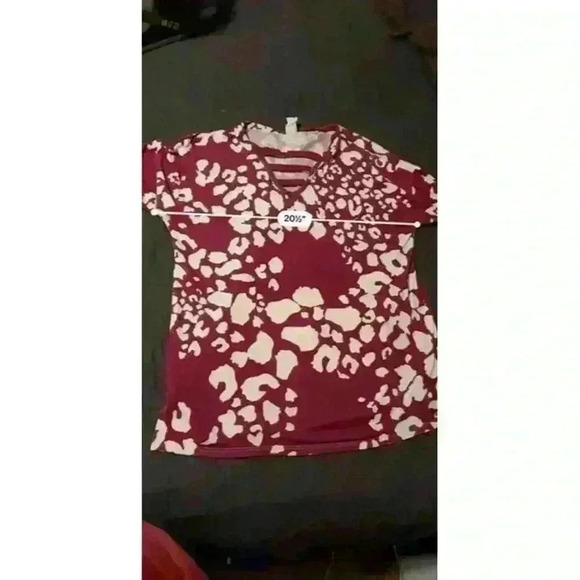 Honeyme Leopard Print Lightweight Top Long Sleeve Size Small Oversized - Picture 2 of 5